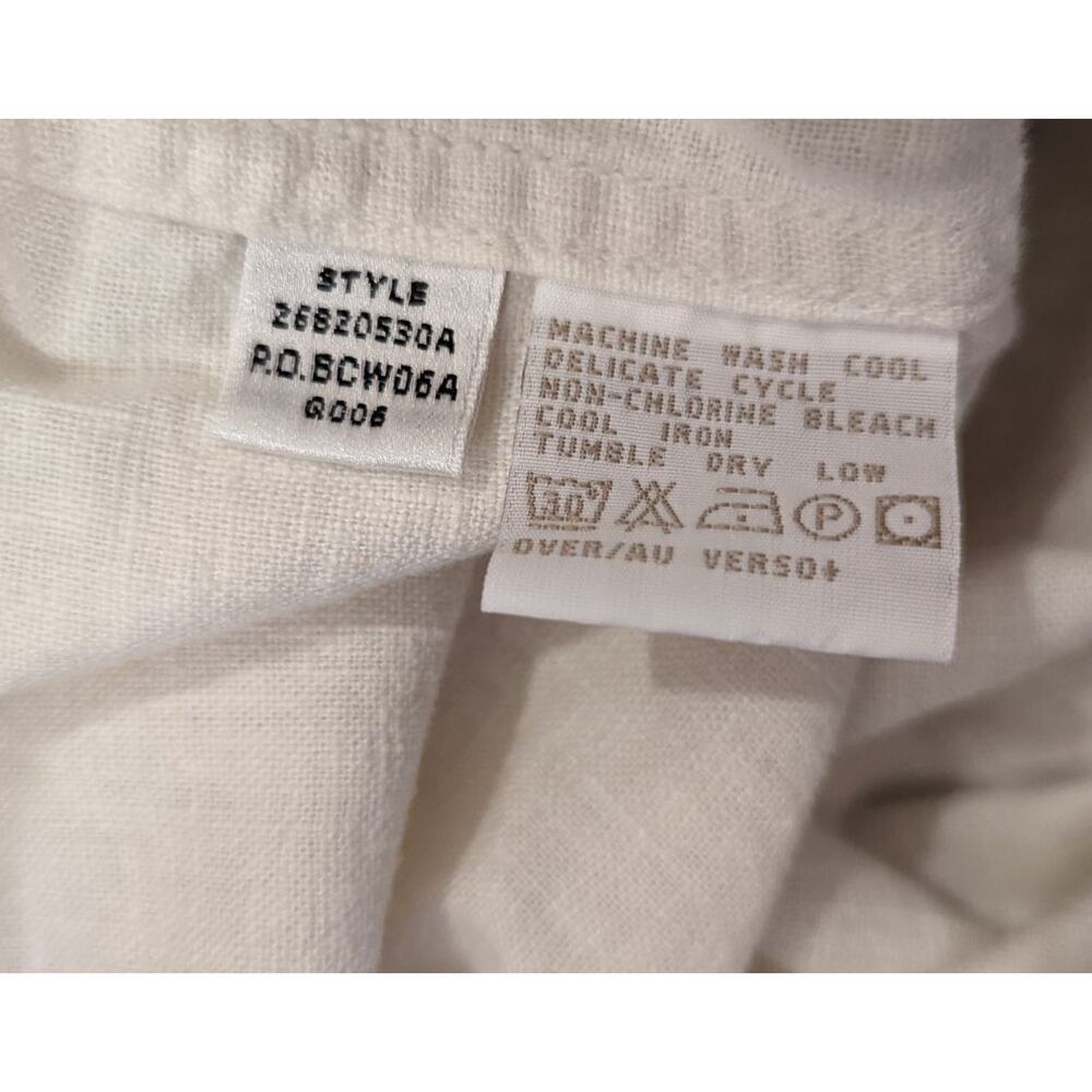 Vintage 90s Jacket Cream Linen Blend Button Front Women's Size M - Picture 6 of 7